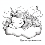 Rainbow Dreams: Sleeping Unicorn on a Rainbow Coloring Pages 4
