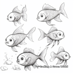 Rainbow Fish in Different Poses Coloring Pages 1