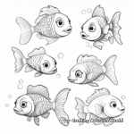 Rainbow Fish in Different Poses Coloring Pages 2