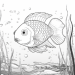 Rainbow Fish with Underwater Landscape Coloring Pages 1
