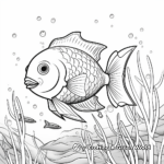 Rainbow Fish with Underwater Landscape Coloring Pages 2