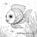 Rainbow Fish with Underwater Landscape Coloring Pages 3