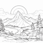Rainbow over the Mountain Scenery Coloring Pages 2