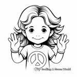 Rainbow Peace Sign Coloring Pages 4