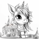 Rainbow Unicorn Birthday Coloring Pages 4