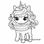 Rainbow Unicorn Cupcake Coloring Pages 2