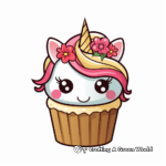 Rainbow Unicorn Cupcake Coloring Pages 3