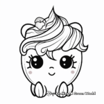 Rainbow Unicorn Cupcake Coloring Pages 4