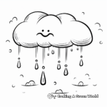 Raindrop Falling from Cloud Coloring Pages 2