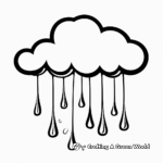 Raindrop Falling from Cloud Coloring Pages 3