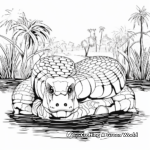Rainforest ecosystem with green anaconda coloring pages 2