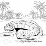 Rainforest ecosystem with green anaconda coloring pages 4