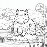 Rainforest Pygmy Hippo Coloring Pages 3