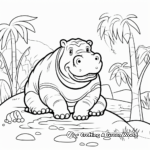 Rainforest Pygmy Hippo Coloring Pages 4