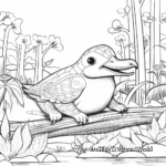 Rainforest Scene with Platypus Coloring Pages 1