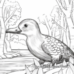 Rainforest Scene with Platypus Coloring Pages 2