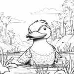 Rainforest Scene with Platypus Coloring Pages 4