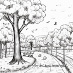 Rainy Day in the Park: Nature Scene Coloring Pages 2