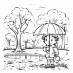 Rainy Day in the Park: Nature Scene Coloring Pages 4