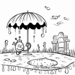 Rainy Day with Earthworms Coloring Pages 4