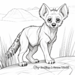 Realistic Aardwolf Coloring Pages 4