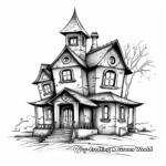 Realistic Abandoned Mansion Coloring Sheets 1