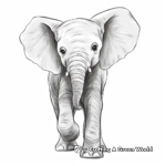 Realistic African Baby Elephant Coloring Pages 1