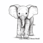 Realistic African Baby Elephant Coloring Pages 2