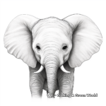 Realistic and Detailed Elephant Facial Features Coloring Pages 1