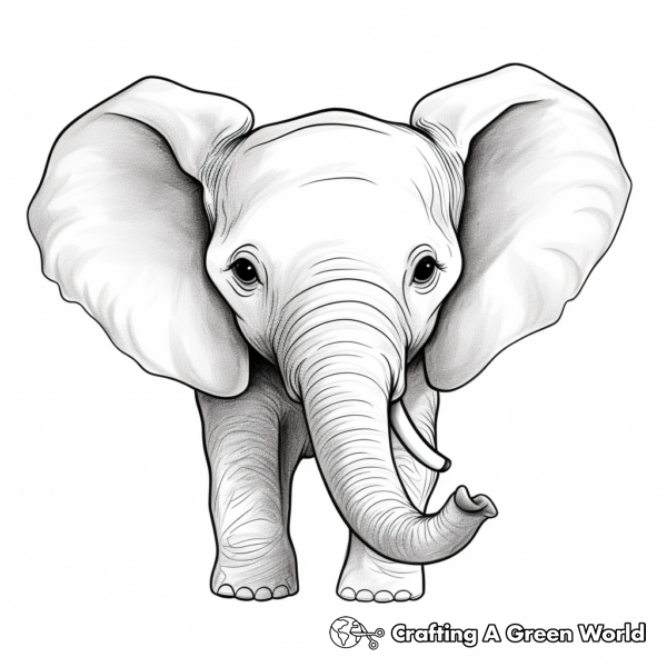 Realistic Elephant Coloring Pages - Free &amp; Printable!