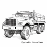 Realistic Army Troop Truck Coloring Pages 4