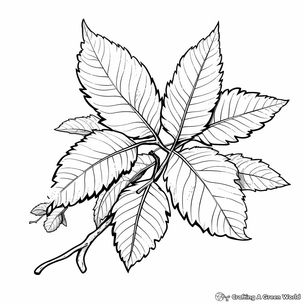 Realistic Autumn Leaves Coloring Pages 1