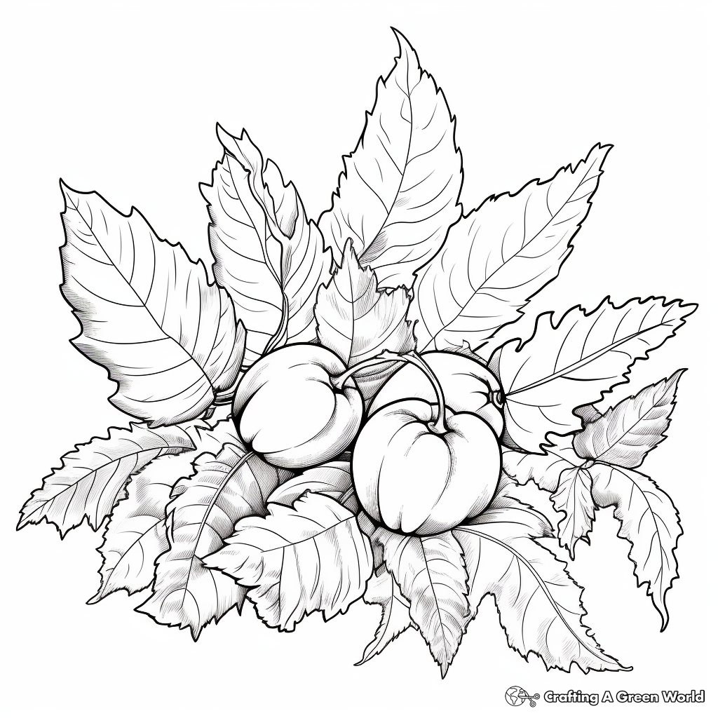 Realistic Autumn Leaves Coloring Pages 2
