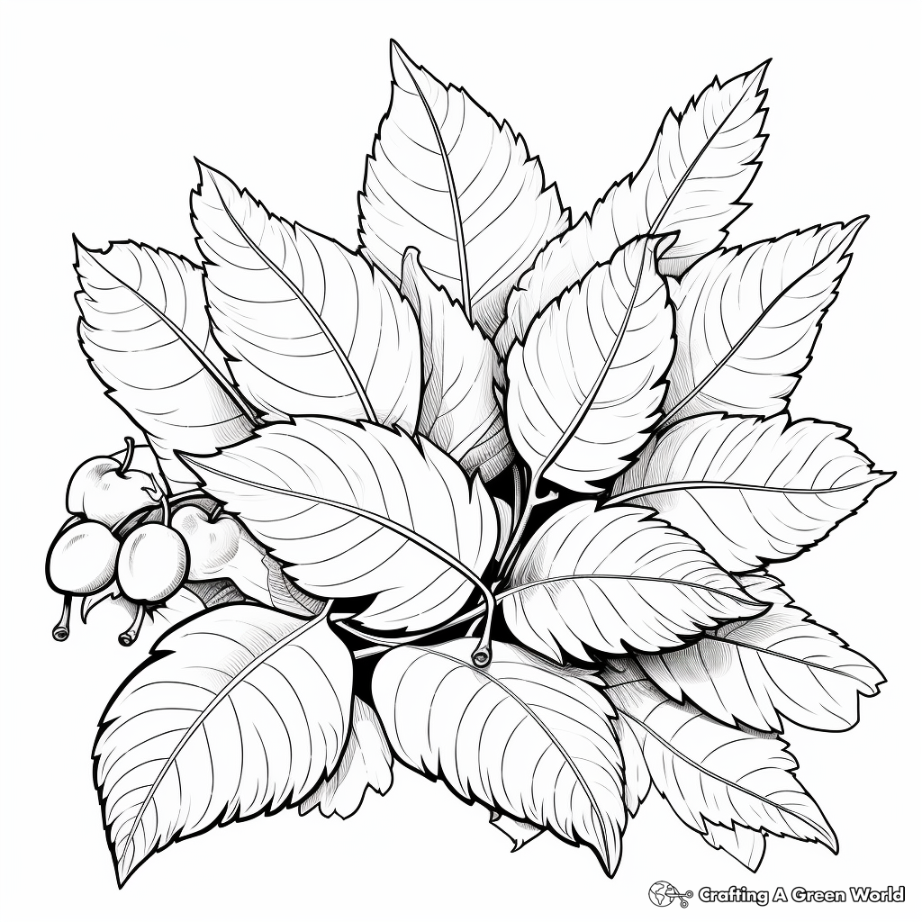 Realistic Autumn Leaves Coloring Pages 3