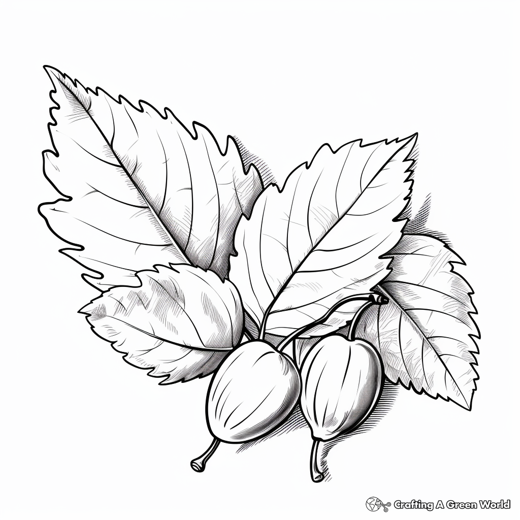 Realistic Autumn Leaves Coloring Pages 4