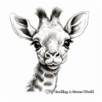 Realistic Baby Giraffe Coloring Pages 1
