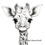 Realistic Baby Giraffe Coloring Pages 2