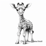 Realistic Baby Giraffe Coloring Pages 3
