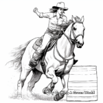 Realistic Barrel Racing Horse Coloring Pages 3