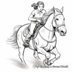Realistic Barrel Racing Horse Coloring Pages 4