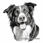 Realistic Border Collie Portrait Coloring Pages for Adults 2