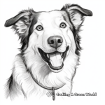 Realistic Border Collie Portrait Coloring Pages for Adults 3