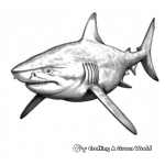 Realistic Bull Shark Coloring Pages 4