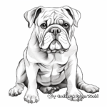 Realistic Bulldog Portrait Coloring Pages 1