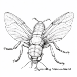 Realistic Cicada Illustration Coloring Pages 2