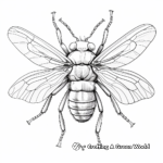 Realistic Cicada Illustration Coloring Pages 4
