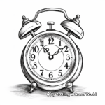 Realistic Countdown Clock Coloring Pages for New Year 2