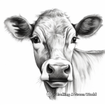 Realistic Cow Face Coloring Pages 1