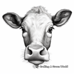 Realistic Cow Face Coloring Pages 2