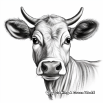 Realistic Cow Face Coloring Pages 4